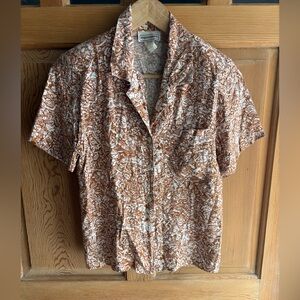 Impressions Vintage Brown & White Button-Down Shirt | Coastal Heritage | Small